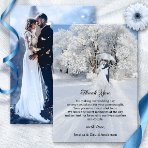 Fine Art Winter Wonderland Wedding Dankeschön Card Dankeskarte