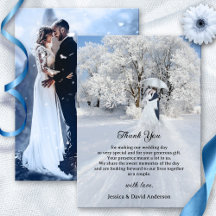 Fine Art Winter Wonderland Wedding Dankeschön Card