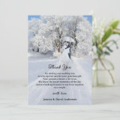 Fine Art Winter Wonderland Wedding Dankeschön Card Dankeskarte (Stehend Vorderseite)