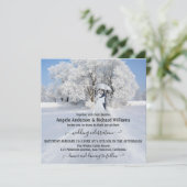 Fine Art Winter Wonderland Wedding Einladung (Stehend Vorderseite)