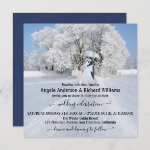 Fine Art Winter Wonderland Wedding Einladung