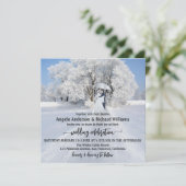 Fine Art Winter Wonderland Wedding Einladung (Stehend Vorderseite)