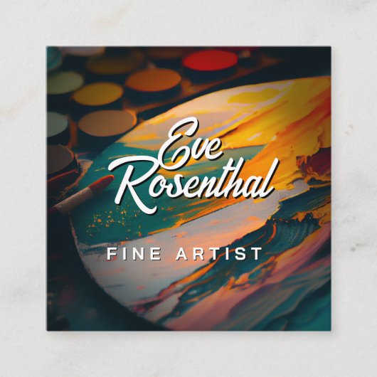 Fine Artist | BERUFLICH Quadratische Visitenkarte (Vorderseite)