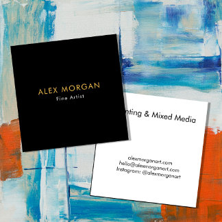 Fine Artist Business Card – Elegant Gallery Style Quadratische Visitenkarte