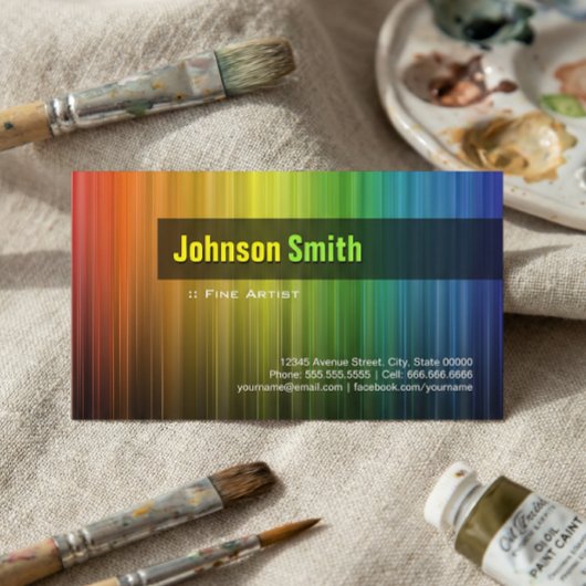 Fine Artist - Stilvolle Rainbow Colors Visitenkarte