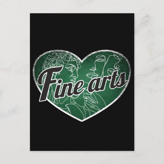 Fine Arts Retro Heart Blackboard Liebe Postkarte (Vorderseite)