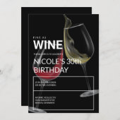 Fine As Wine Elegant Birthday Party Invitation Einladung (Vorne/Hinten)