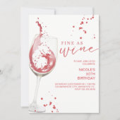 Fine as Wine Elegant Wine Tasting Birthday Invite Einladung (Vorderseite)