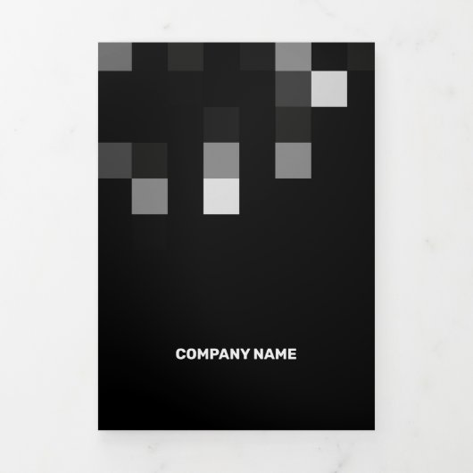 Fine Black Contemporary Transparency Dreifach Gefaltete Karte (Cover)