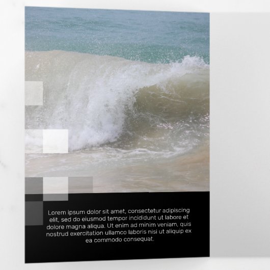 Fine Black Contemporary Transparency Dreifach Gefaltete Karte (Innen Erste Seite)