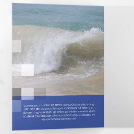 Fine Blue Contemporary Transparency Dreifach Gefaltete Karte