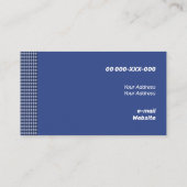Fine Blue Monochrome Small Rhombus Visitenkarte (Rückseite)