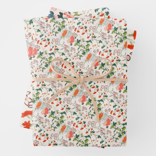 Fine Chinese silk flower design mid 18th century Geschenkpapier Set (Beispiel)