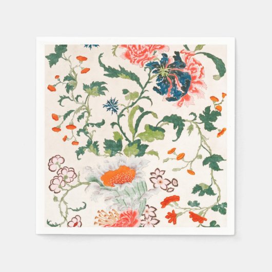 Fine Chinese silk flower design mid 18th century Serviette (Vorderseite)