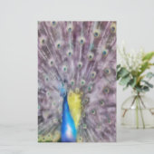 Fine Feather Peacock Paating Plumage Briefpapier (Stehend Vorderseite)