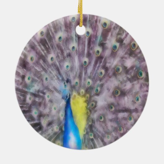 Fine Feather Peacock Paating Plumage Keramikornament (Hinten)