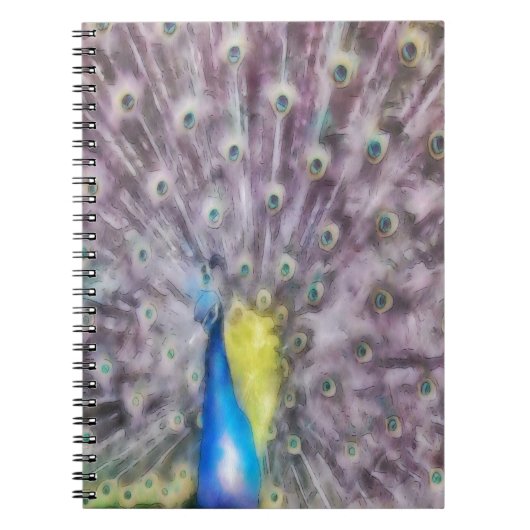 Fine Feather Peacock Paating Plumage Notizblock (Vorderseite)