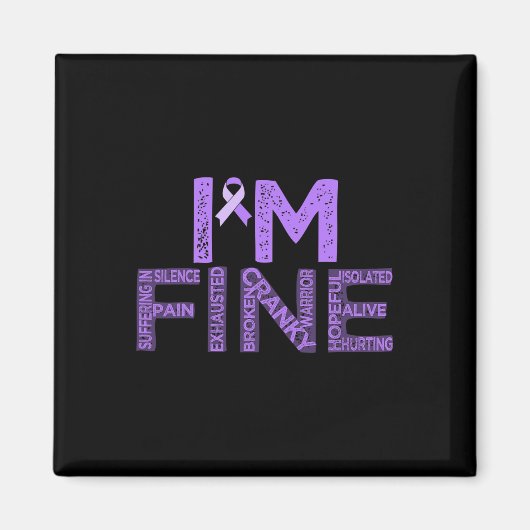 Fine Fibromyalgie Warrior Fibro Awareness Lila R Magnet (Vorne)
