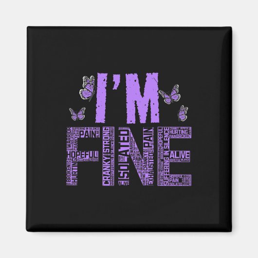 Fine Fibromyalgie Warrior Fibro Awareness Lila R Magnet (Vorne)