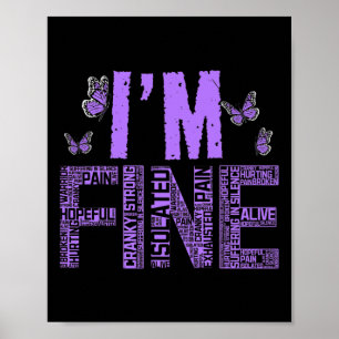 Fine Fibromyalgie Warrior Fibro Awareness Lila R Poster