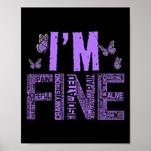 Fine Fibromyalgie Warrior Fibro Awareness Lila R Poster (Vorne)