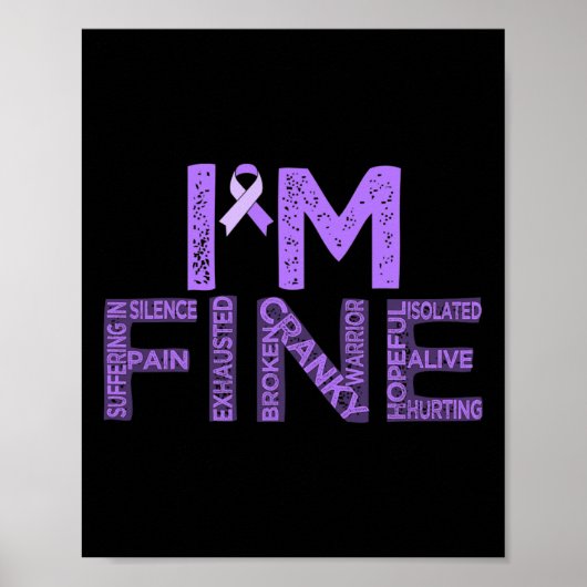 Fine Fibromyalgie Warrior Fibro Awareness Lila R Poster (Vorne)
