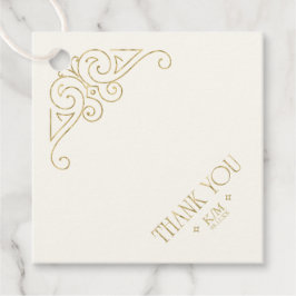 Fine Filigree Gold Corner Border Vielen Dank ID87 Geschenkanhänger