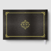Fine Filigree Gold Foil Wedding ID871 Gästebuch (Rückseite)