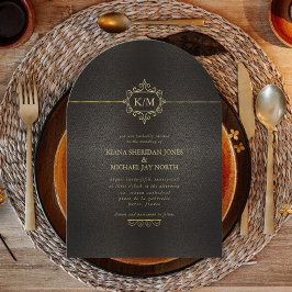 Fine Filigree Gold Wedding Arch ID871 Einladung