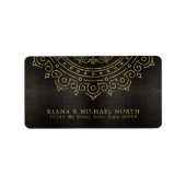 Fine Filigree Gold Wedding ID871 Adressaufkleber (Vorne)