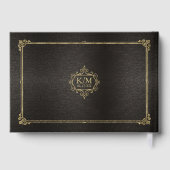 Fine Filigree Gold Wedding ID871 Gästebuch (Rückseite)