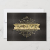 Fine Filigree Gold Wedding ID871 Save The Date (Vorderseite)