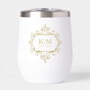 Fine Filigree Gold Wedding Initials ID871