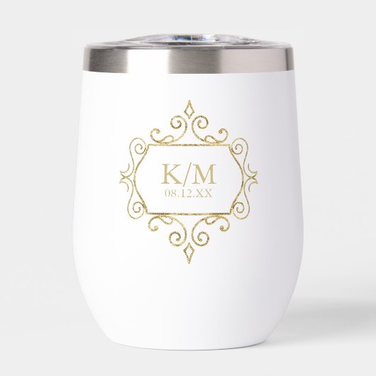 Fine Filigree Gold Wedding Initials ID871 (Vorderseite)