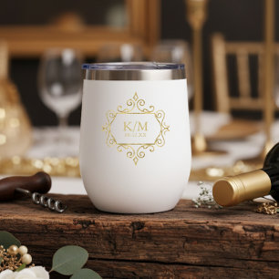 Fine Filigree Gold Wedding Initials ID871
