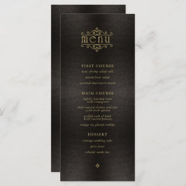 Fine Filigree Gold Wedding Menu V2 ID871