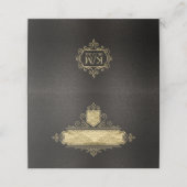 Fine Filigree Gold Wedding Table ID871 Platzkarte (Außenseite Aufgefaltet)