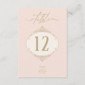 Fine Filigree Gold Wedding Tischnummer ID870 (Vorderseite)