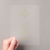 Fine Filigree Gold Wedding Transparent ID871 Acryleinladungen (Insitu (Handheld))