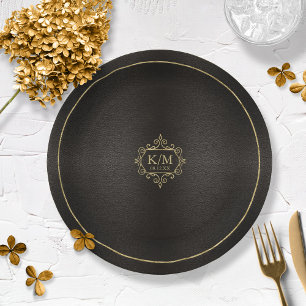 Fine Filigree Gold Wedding V2 ID871 Pappteller
