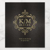 Fine Filigree Gold Wedding Vielen Dank ID871 Weinetikett (Einzelnes Label)