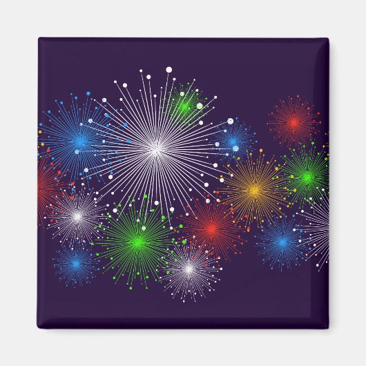 Fine Fireworks Niedlich Cool Girl Retro Vector Magnet (Vorne)
