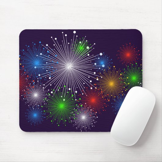 Fine Fireworks Niedlich Cool Girl Retro Vector Mousepad (Mit Mouse)