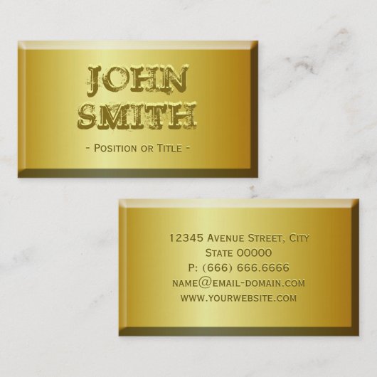 Fine Gold Brick Look mit benutzerdefiniertem Text Visitenkarte (Vorne/Hinten)