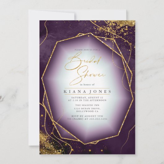 Fine Gold Lines Abstrakt Brautparty Plum ID867 (Vorderseite)