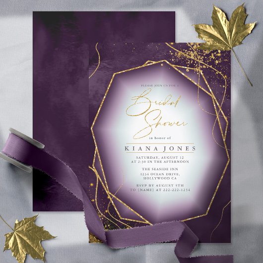 Fine Gold Lines Abstrakt Brautparty Plum ID867