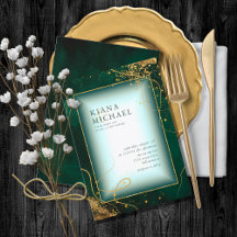 Fine Gold Lines Abstrakt Wedding V2 Emerald ID867