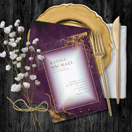Fine Gold Lines Abstrakt Wedding V2 Plum ID867