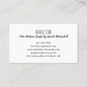 Fine Herbal Artisan Soap Maker Visitenkarte (Rückseite)