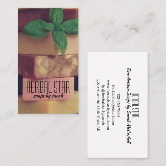 Fine Herbal Artisan Soap Maker Visitenkarte (Vorne/Hinten)